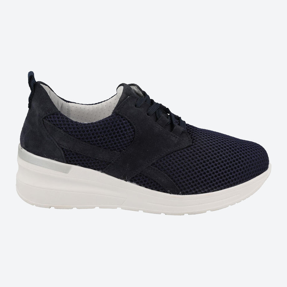 Women's Wide Fit DB Pollyanna Trainers in Grey Mesh - Image 4