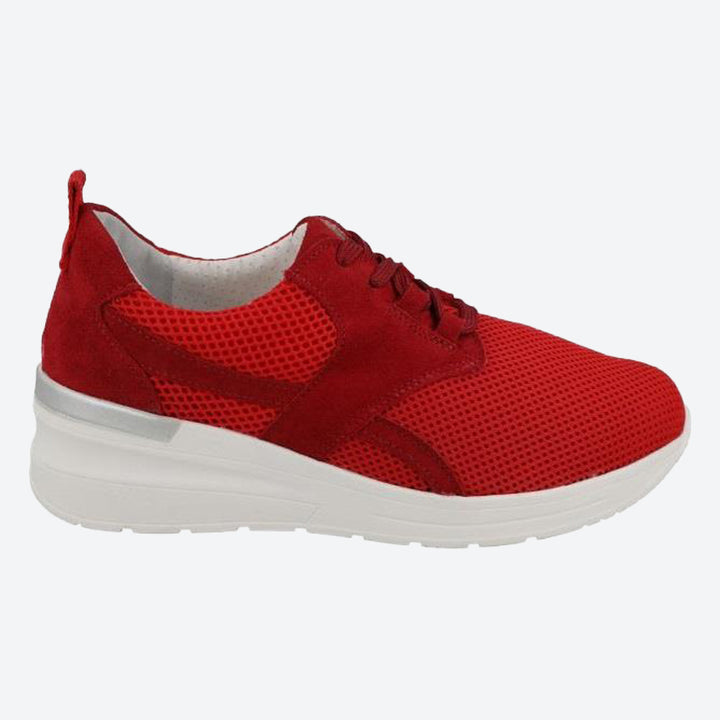 Women's Wide Fit DB Pollyanna Trainers in Grey Mesh - Image 1