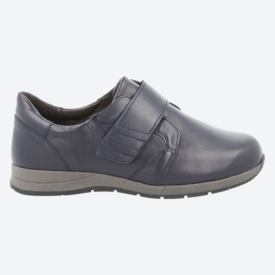 Women's Wide Fit DB Rail Shoes in Black Stretch Leather - Image 6