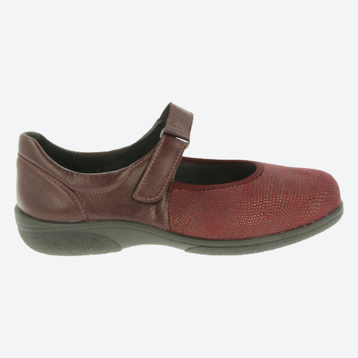 Womens Wide Fit DB Roberta Shoes in Black Lea / Stretch - Image 1