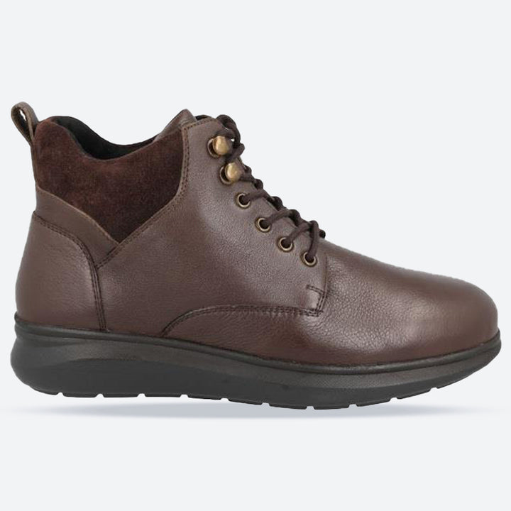 Men's Wide Fit DB Ronnie Boots in Black Lea / Suede - Image 1
