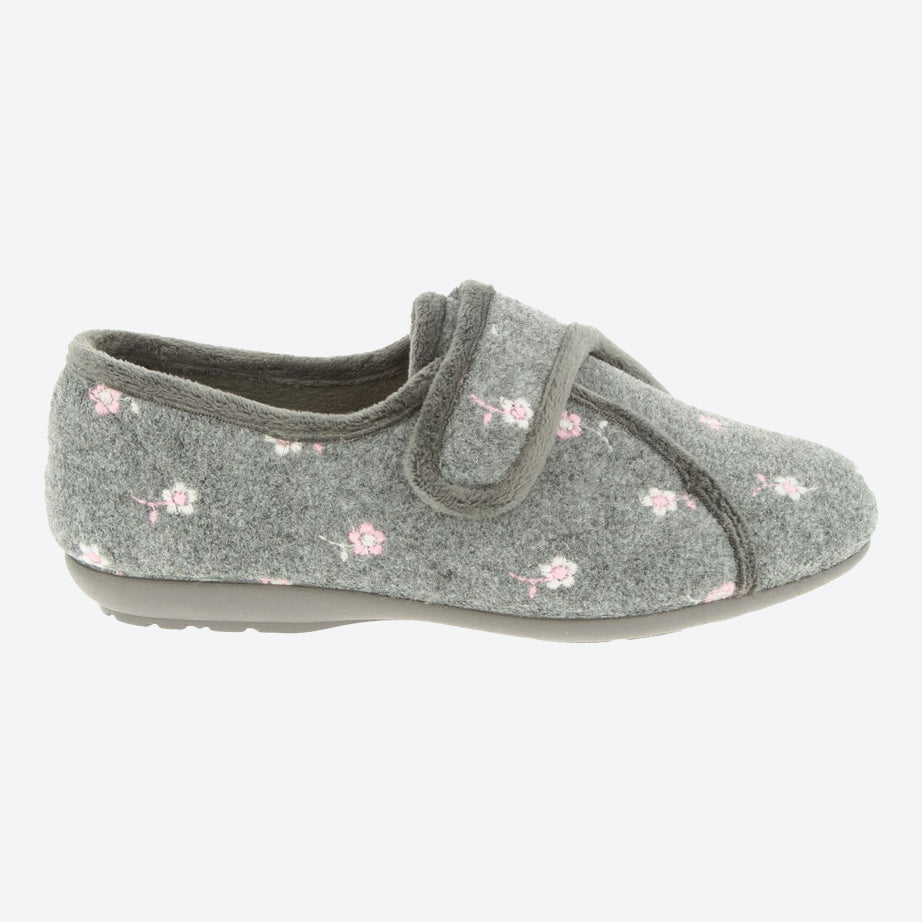 Womens Wide Fit DB Savannah Slippers in Navy - Image 6