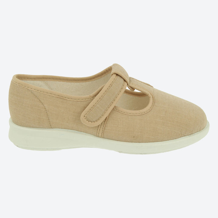 Womens Wide Fit DB Scroll Canvas Shoes in Denim Blue - Image 1