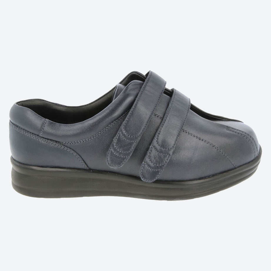Womens Wide Fit DB Serena Shoes in Black Leather - Image 6