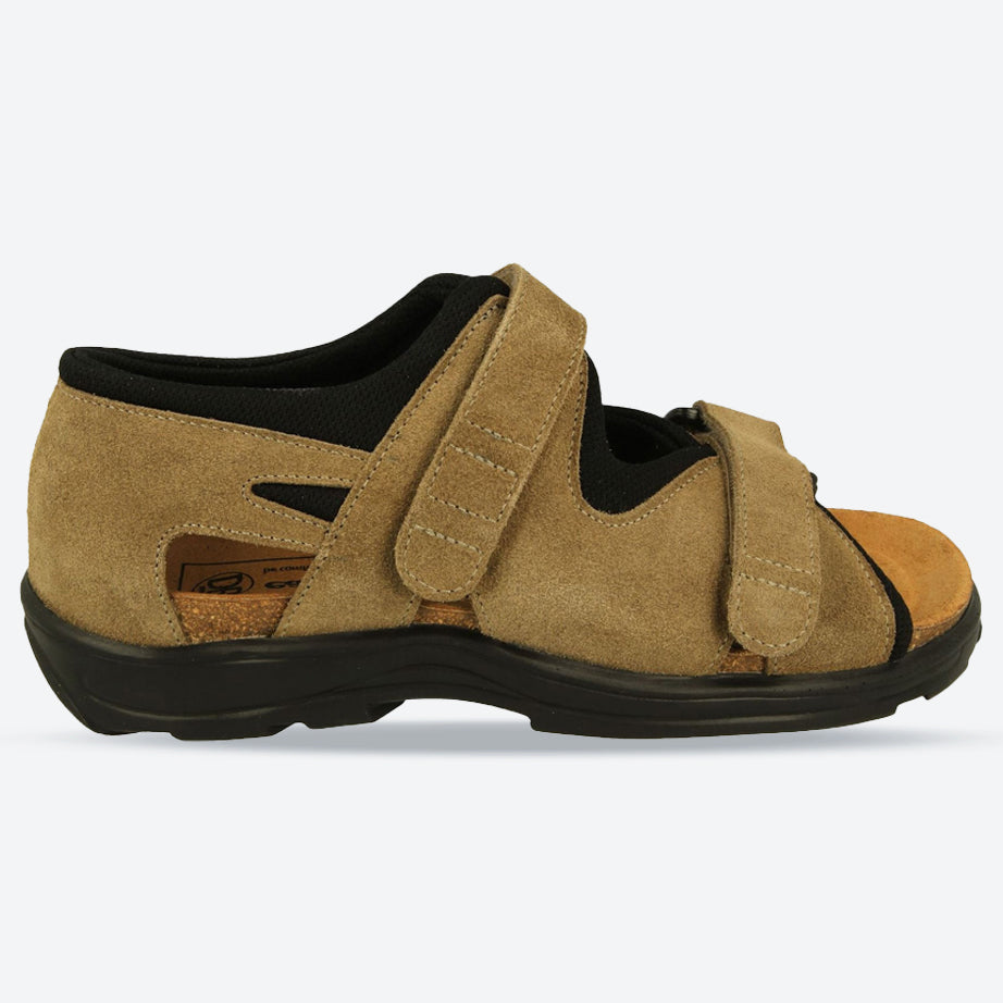 Womens Wide Fit DB Starling Sandals in Taupe Suede - Image 6