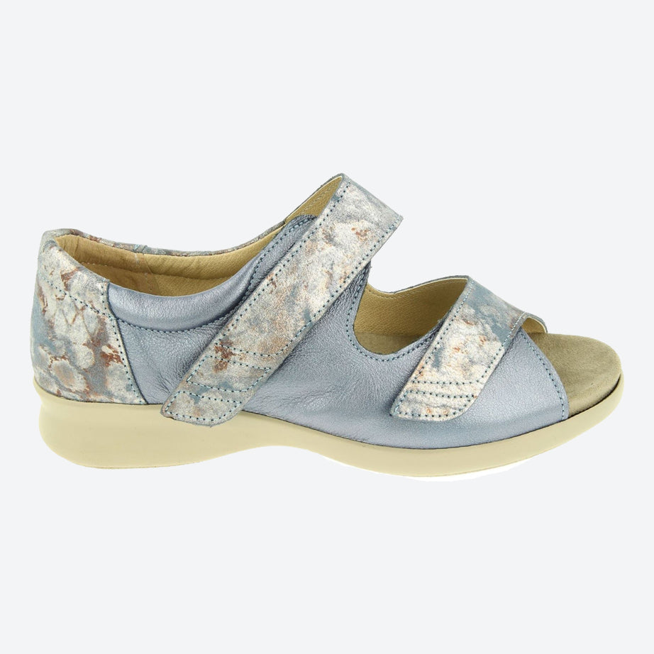 Womens Wide Fit DB Surf Sandals in Mottled Beige Suede/Lea - Image 7