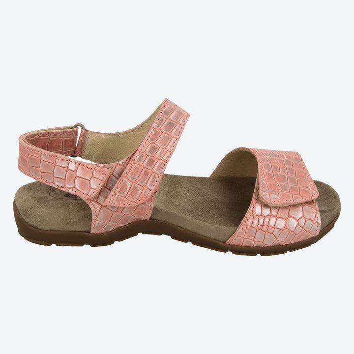 Womens Wide Fit DB Sussex Sandals in Black Patent Reptile - Image 1