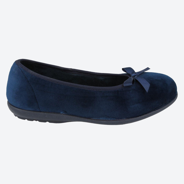 Womens Wide Fit DB Thetford Slippers in Black - Image 1