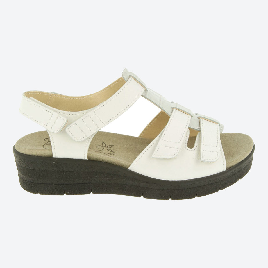 Womens Wide Fit DB Tuft Sandals in Black Leather - Image 6