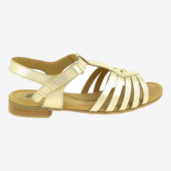 Women's Wide Fit DB Tundra Sandals in Black Leather - Image 1