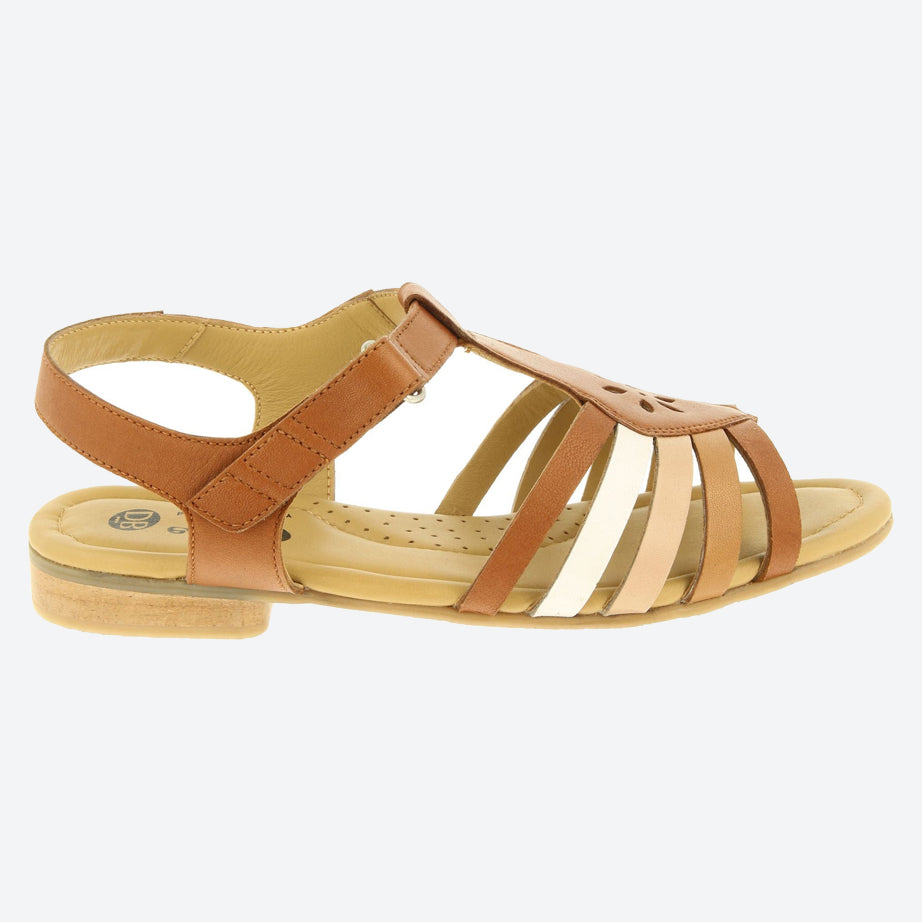 Women's Wide Fit DB Tundra Sandals in Black Leather - Image 11