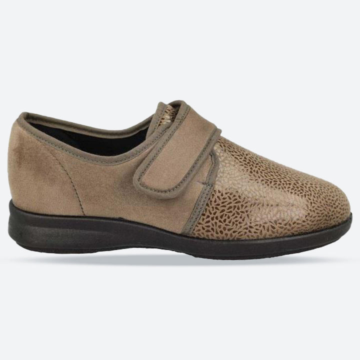 Women's Wide Fit DB Vanilla Shoes/Slipper in Black Stretch Textile - Image 1