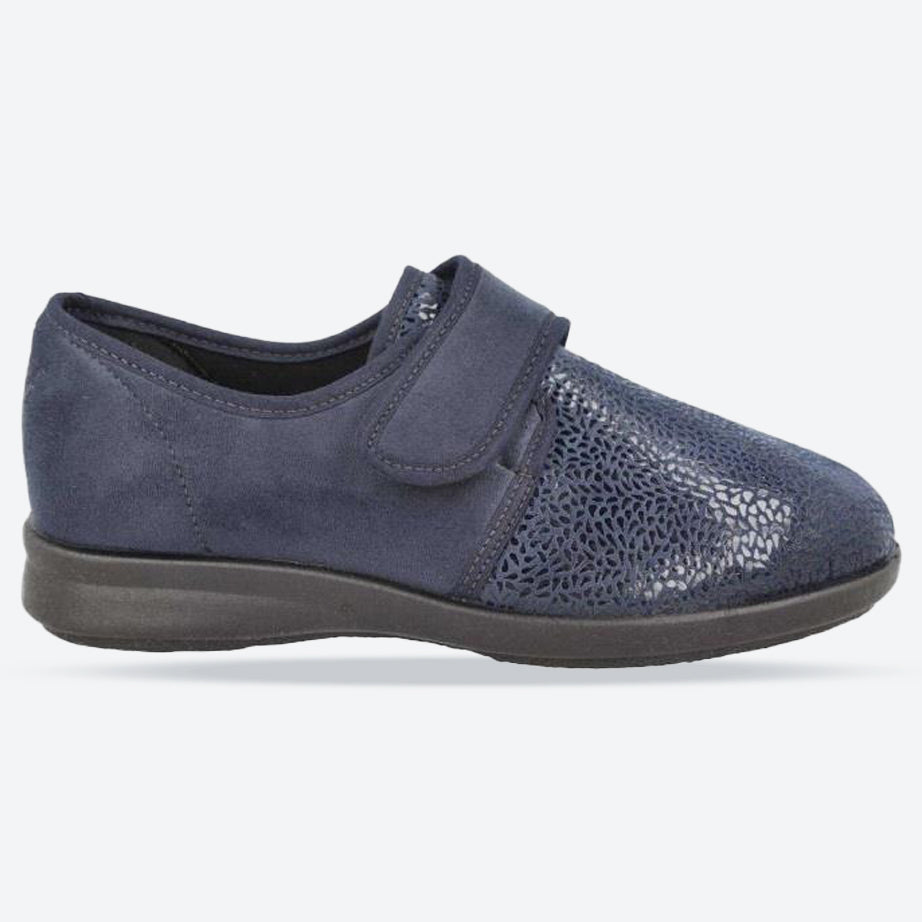 Women's Wide Fit DB Vanilla Shoes/Slipper in Black Stretch Textile - Image 13