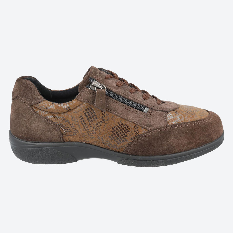 Women's Wide Fit DB Waxwing Trainers in Black Suede / Stretch - Image 9