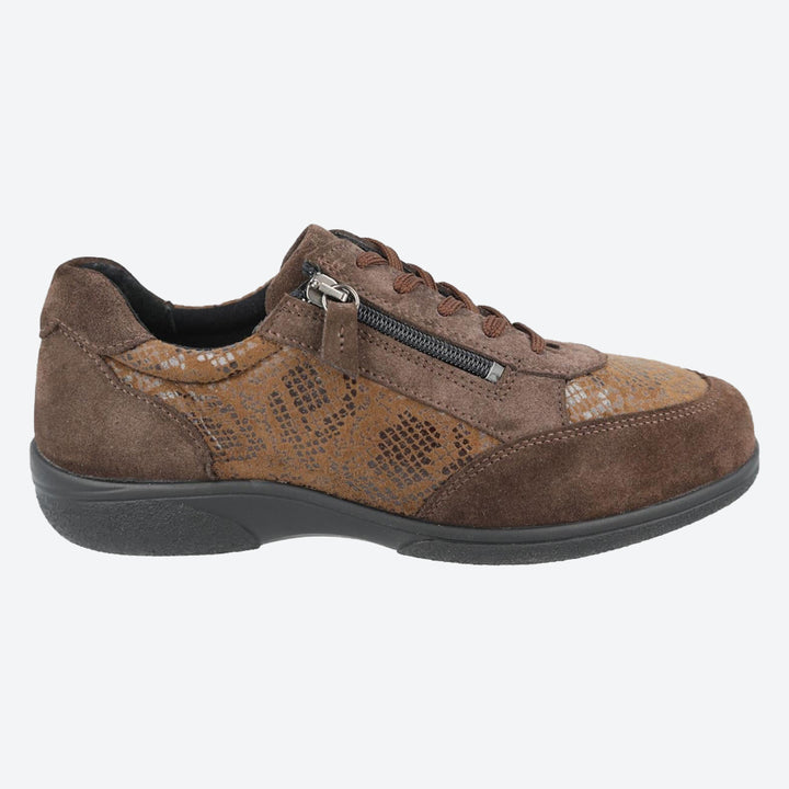 Women's Wide Fit DB Waxwing Trainers in Black Suede / Stretch - Image 1