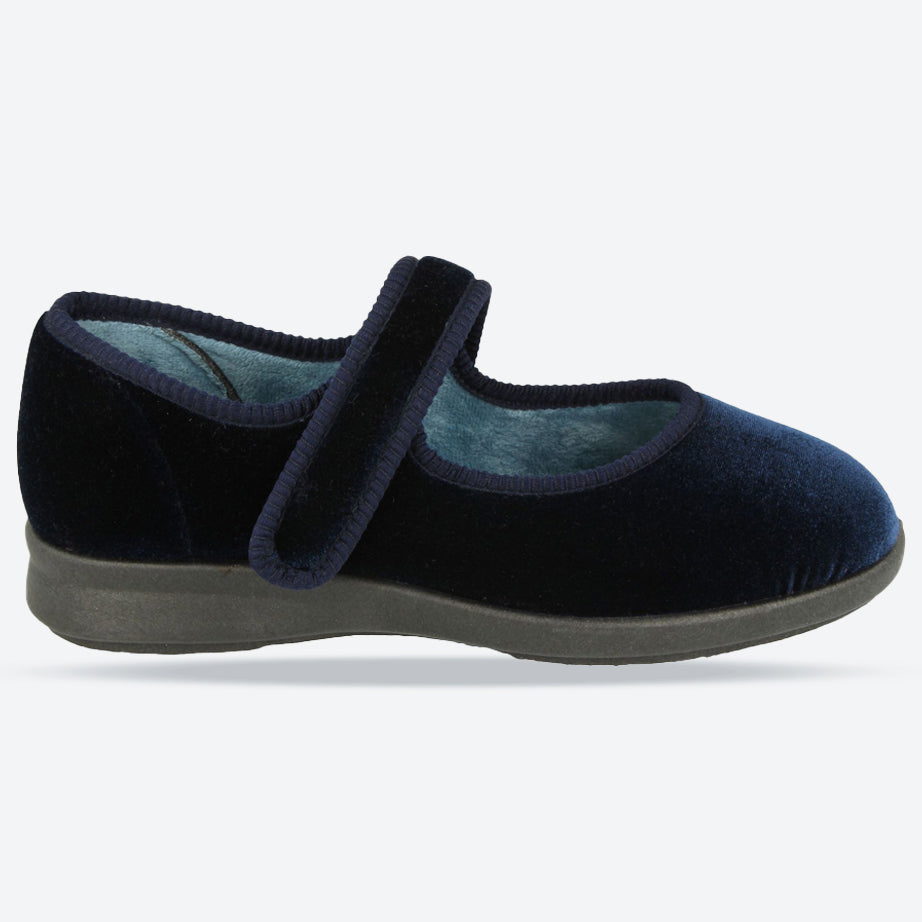 Womens Wide Fit DB Whitby Slippers in Black - Image 5