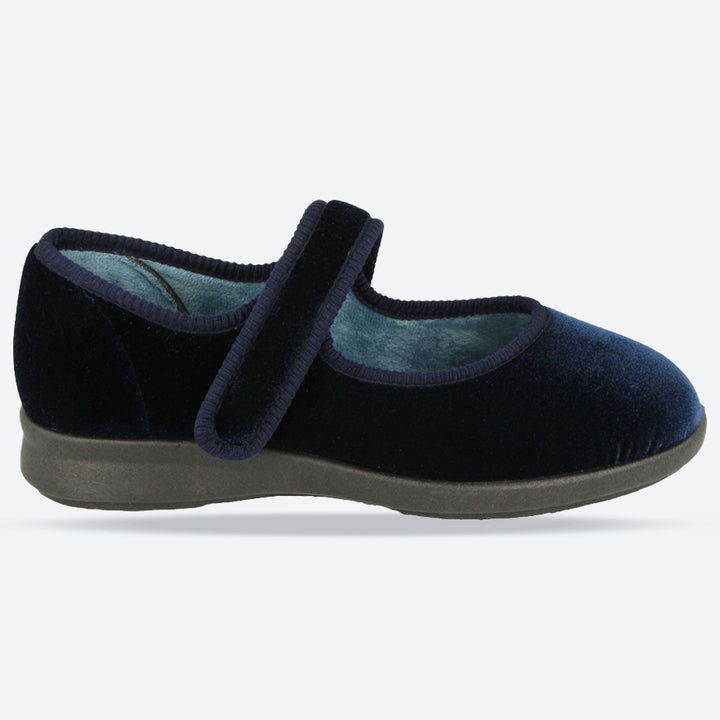 Womens Wide Fit DB Whitby Slippers in Black - Image 1