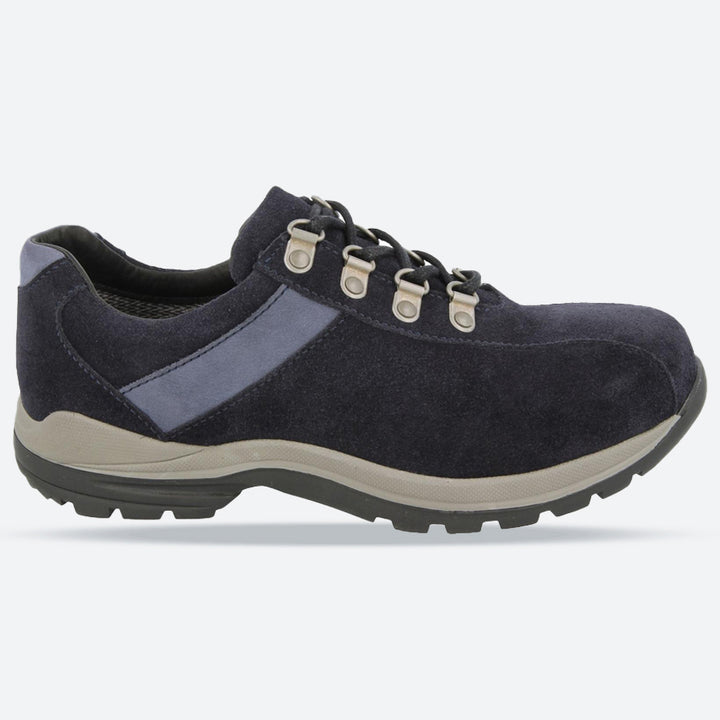 Womens Wide Fit DB Wyoming Walking Trainers in Black Suede - Image 1