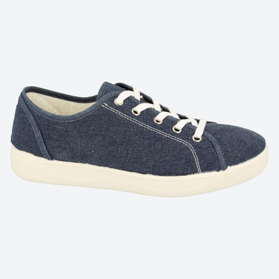 Womens Wide Fit DB Yoko Canvas in Washed Black - Image 4
