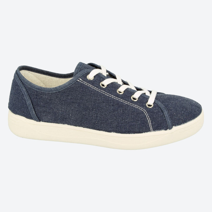 Womens Wide Fit DB Yoko Canvas in Washed Black - Image 1