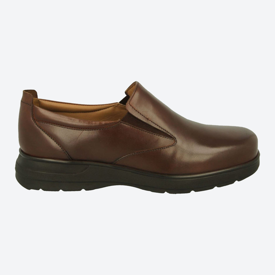 Mens Wide Fit DB Dalton Slip On Luxury Shoes in Black Leather - Image 5