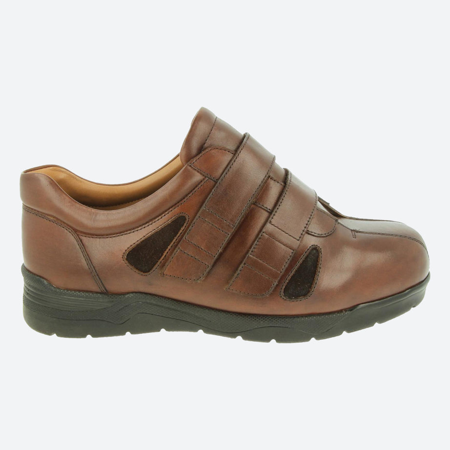 Mens Wide Fit DB Darren Shoes in Black Leather - Image 6