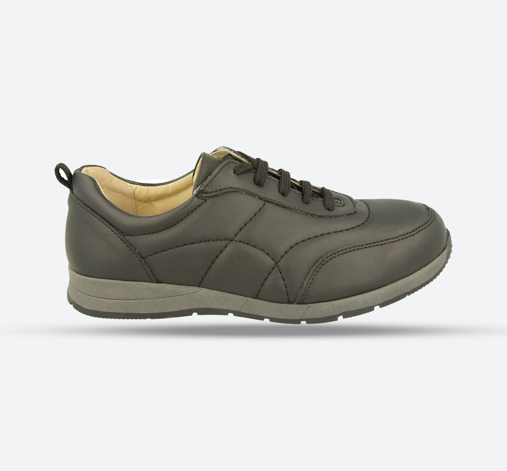 Womens Wide Fit DB Daytona Canvas in Black - Image 1
