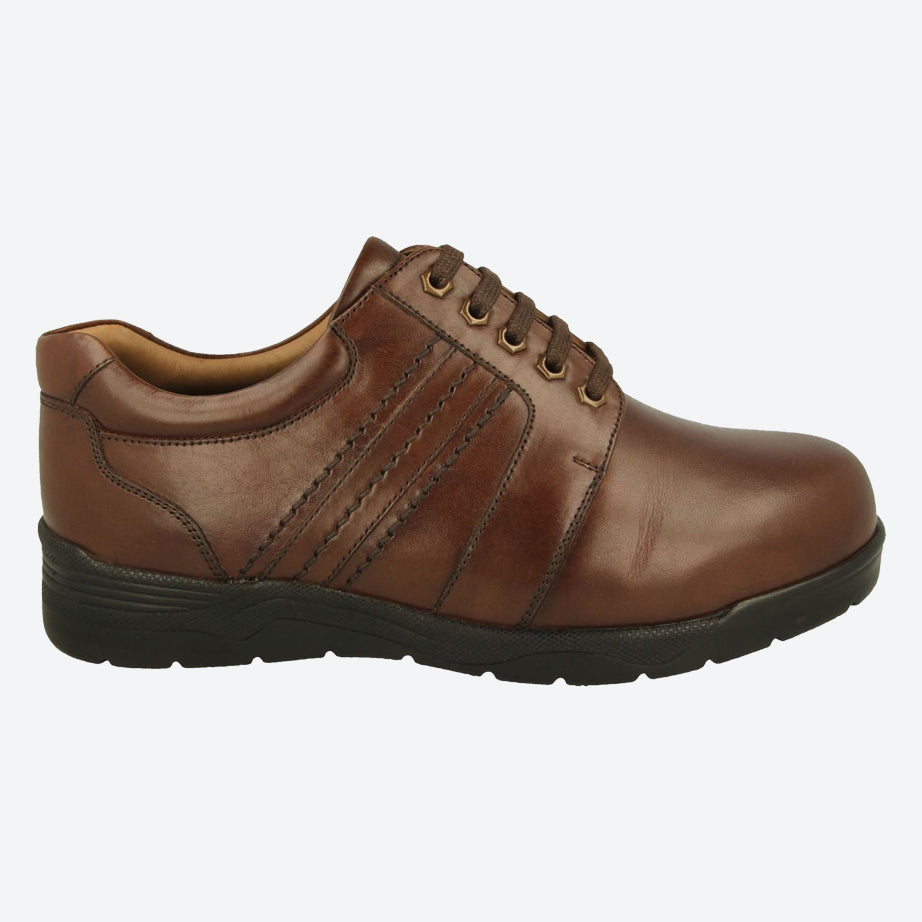 Mens Wide Fit DB Derek Shoes in Black Leather - Image 6