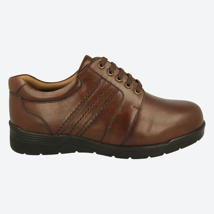 Mens Wide Fit DB Derek Shoes in Black Leather - Image 1