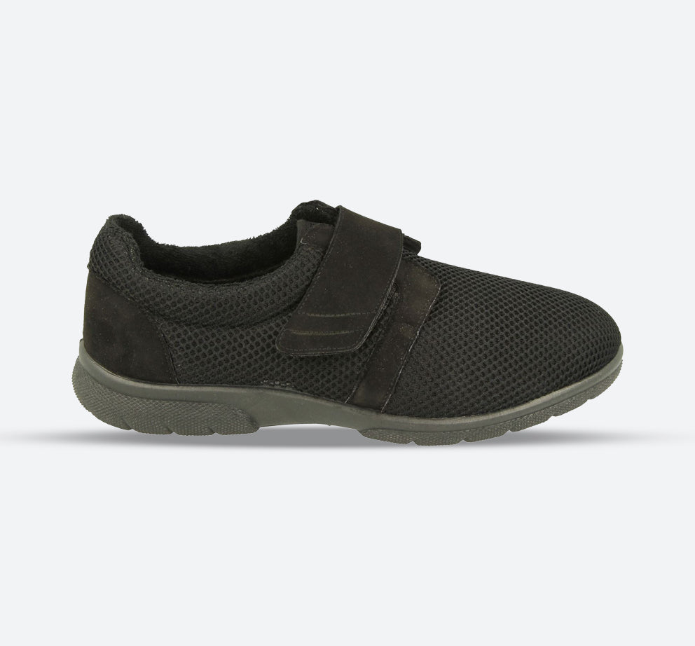 Men's Wide Fit DB Desmond Shoes in Black Textile - Image 1