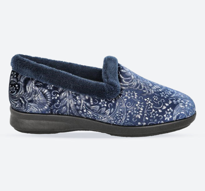 Womens Wide Fit DB Devizes Shoes in Navy Textile - Image 1
