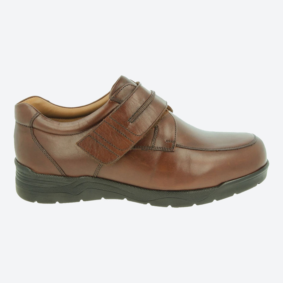 Mens Wide Fit DB Donald Shoes in Black Leather - Image 6