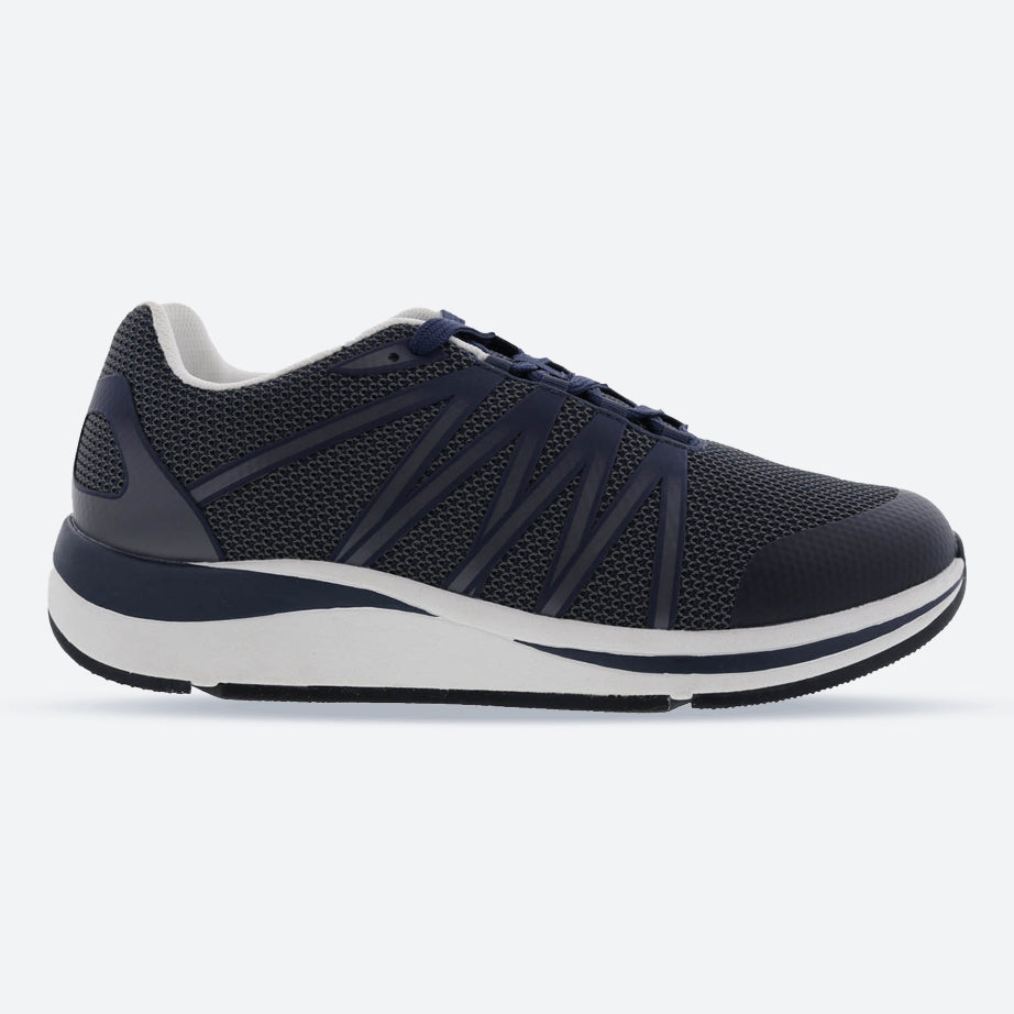 Mens Wide Fit Drew Player Trainers in Navy/Mesh Combo - Image 1