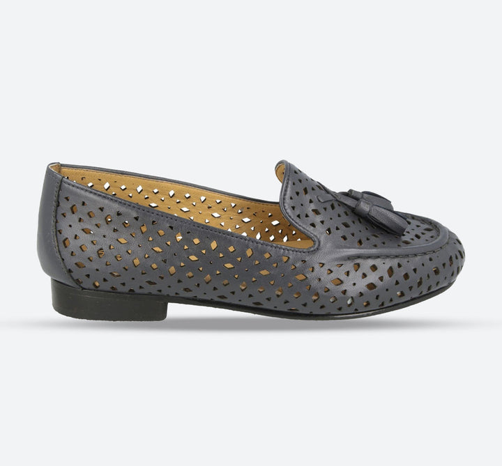 Womens Wide Fit DB Driffield Shoes in Navy - Image 1