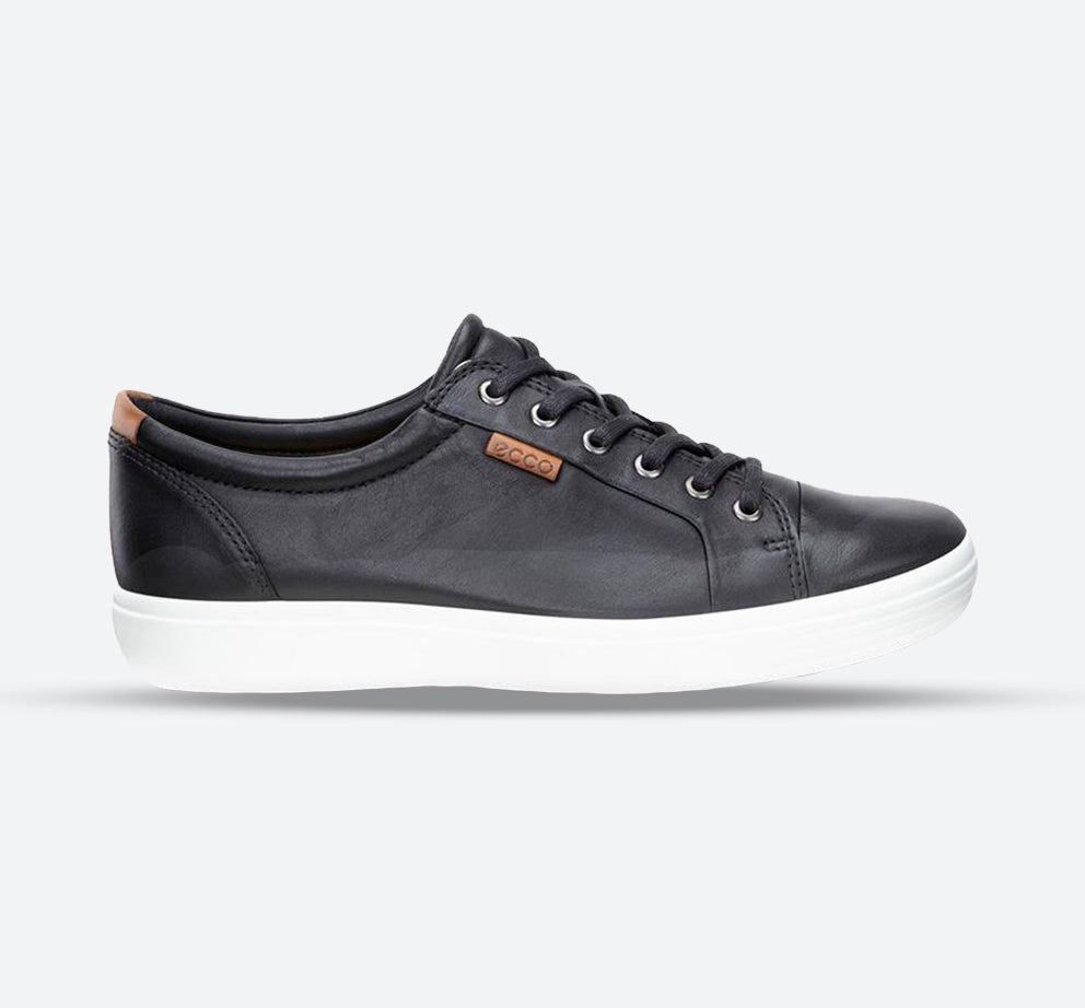 Men's Wide Fit ECCO Soft 7 Shoes in Black - Image 1