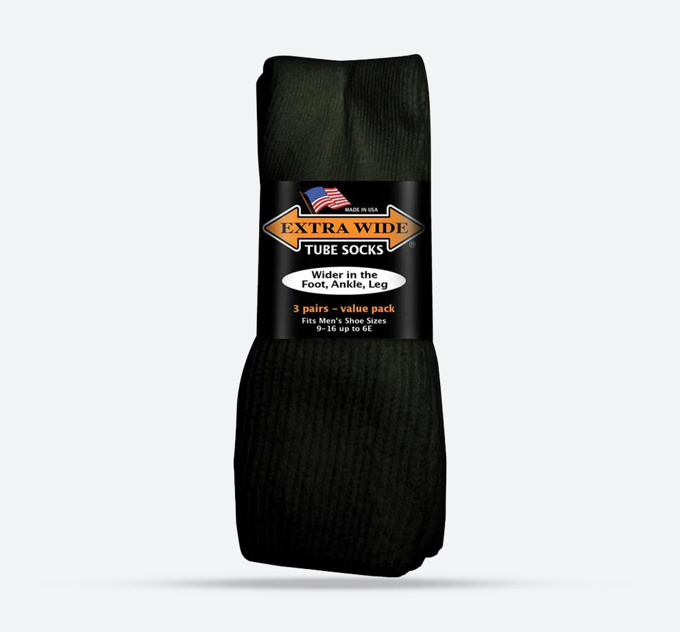 Mens Extra Wide EW801 3-Pairs Tube Crew Socks in 9 UK-16 UK - Image 1