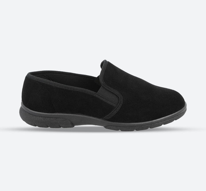 Men's Wide Fit DB Enzo Shoes in Black stretch - Image 1