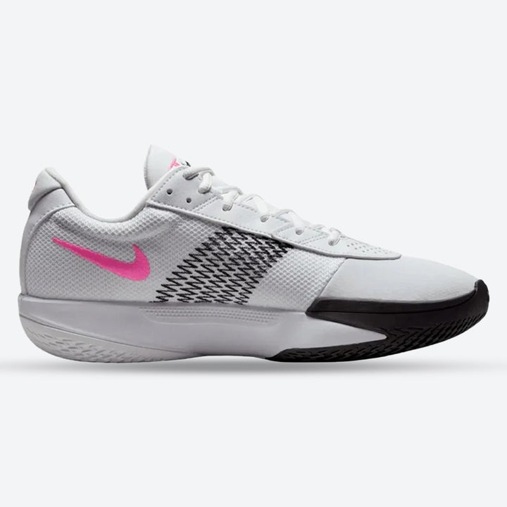 Men's Wide Fit Nike FB2599-105 G T Cut Academy Basketball Trainers in White/Black/Pink Blast - Image 1