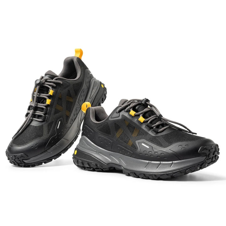 Men's Wide Fit Fitville Creekcross V1 Waterproof Hiking Trainers in Black/Grey - Image 1