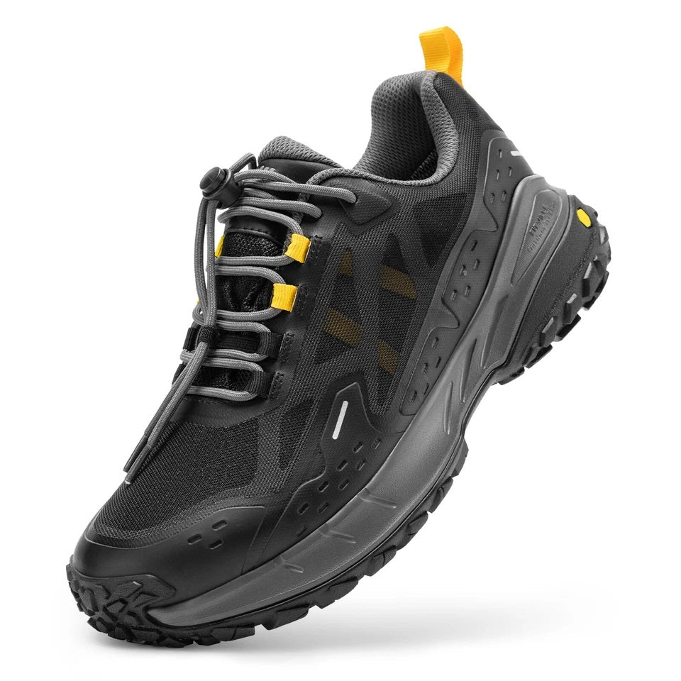 Men's Wide Fit Fitville Creekcross V1 Waterproof Hiking Trainers in Black/Grey - Image 4
