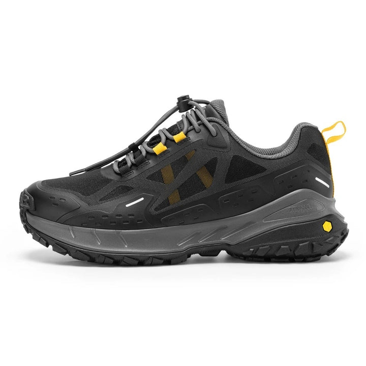 Men's Wide Fit Fitville Creekcross V1 Waterproof Hiking Trainers in Black/Grey - Image 1