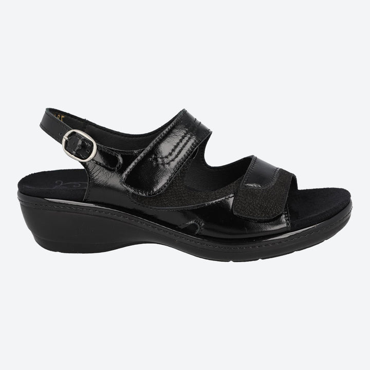 Womens Wide Fit DB Georgina Sandals in Black - Image 1