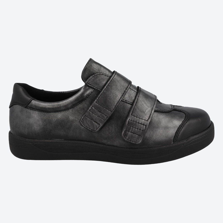 Women's Wide Fit DB Grasshopper Shoes in Black Leather - Image 15