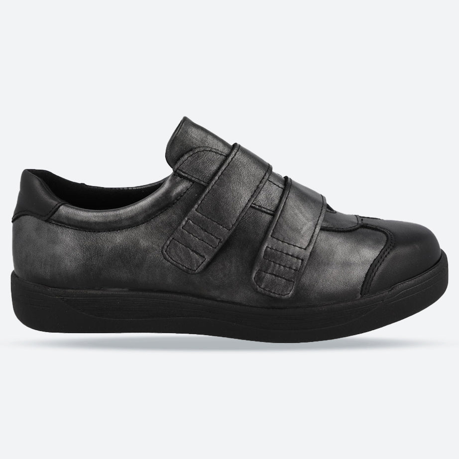 Women's Wide Fit DB Grasshopper Shoes in Black Leather - Image 19