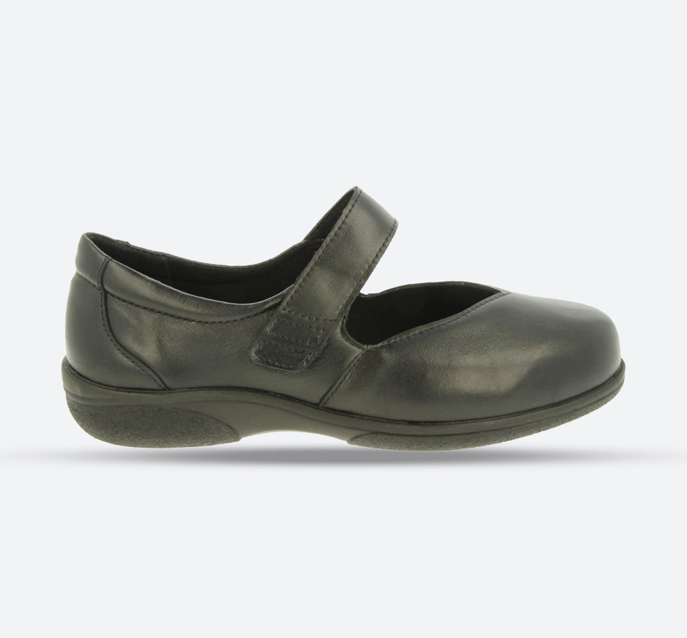 Womens Wide Fit DB Gull Shoes in Black - Image 1