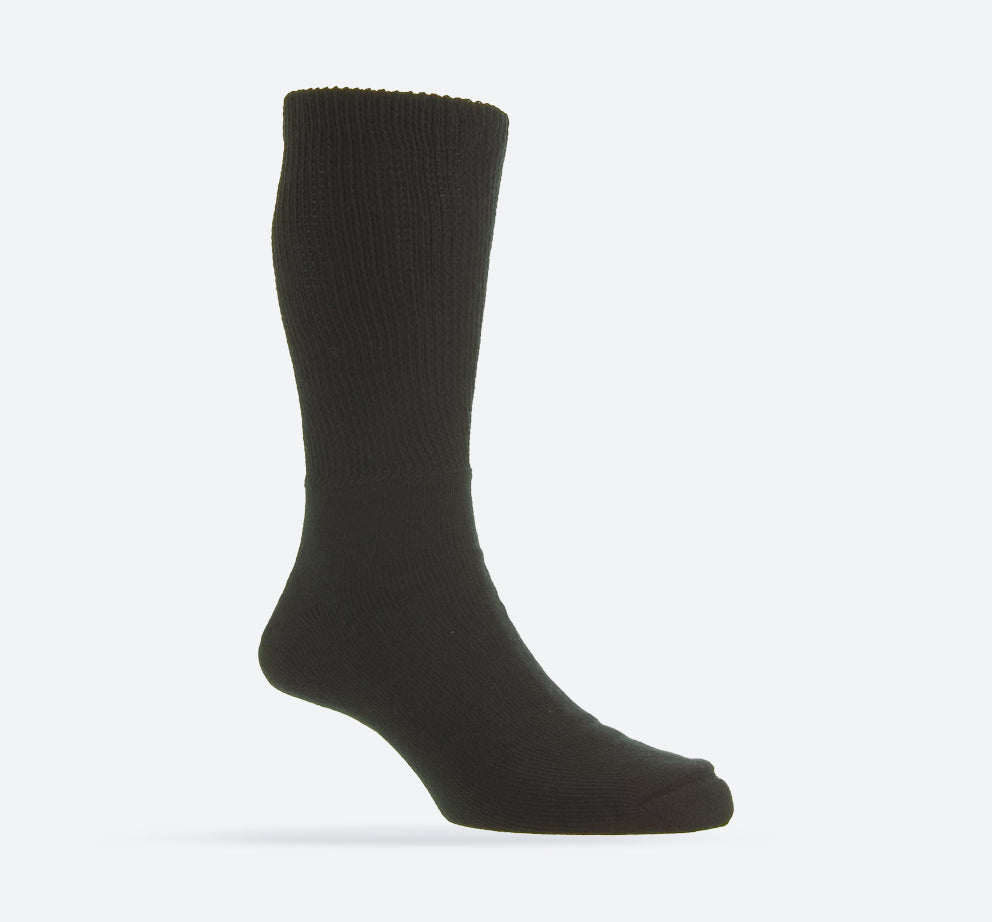 Womens Wide Fit Diabetic HJ Hall HJ1351 Cotton Socks in Black - Image 1