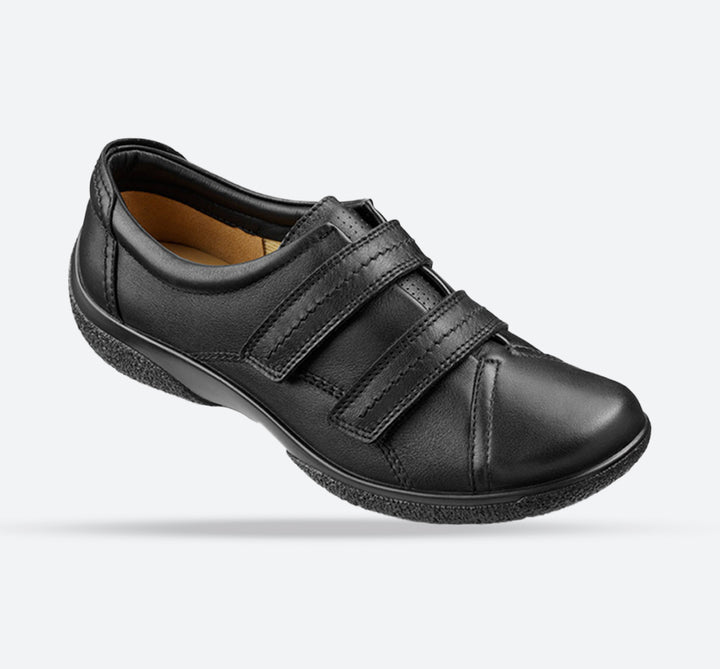 Womens Wide Fit Hotter Leap Shoes in Black - Image 1