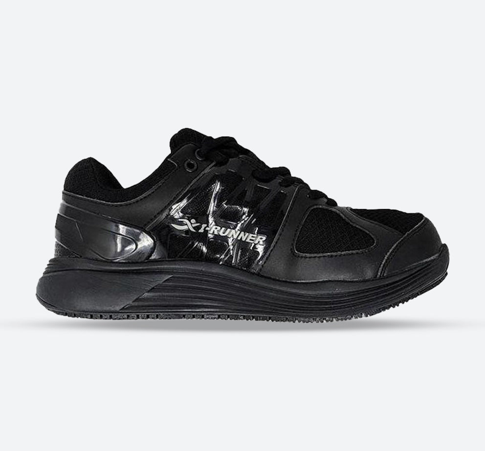Womens Wide Fit I-Runner Pro Mesh Trainers in Black - Image 1