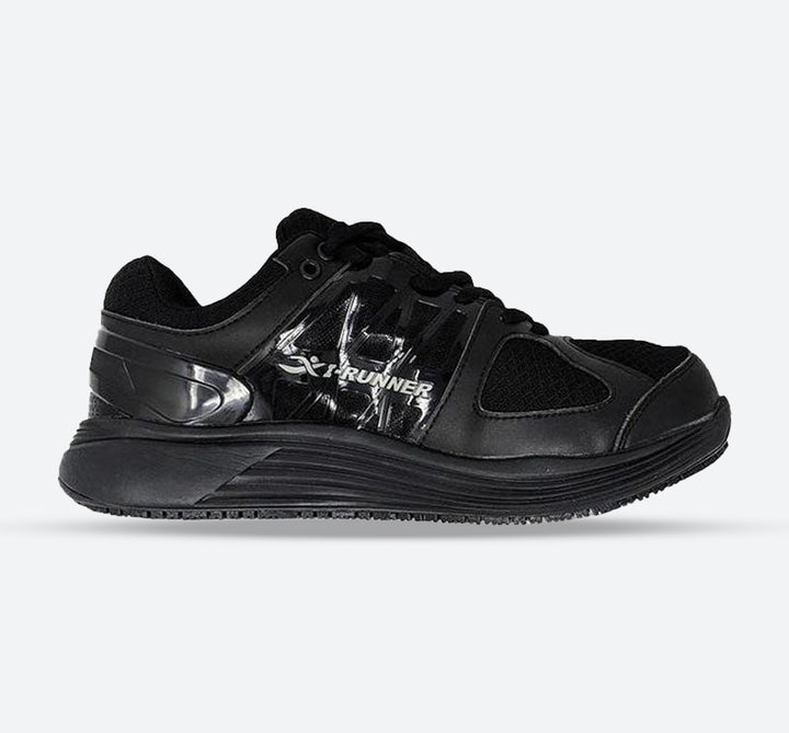 Womens Wide Fit I-Runner Pro Mesh Trainers in Black - Image 1
