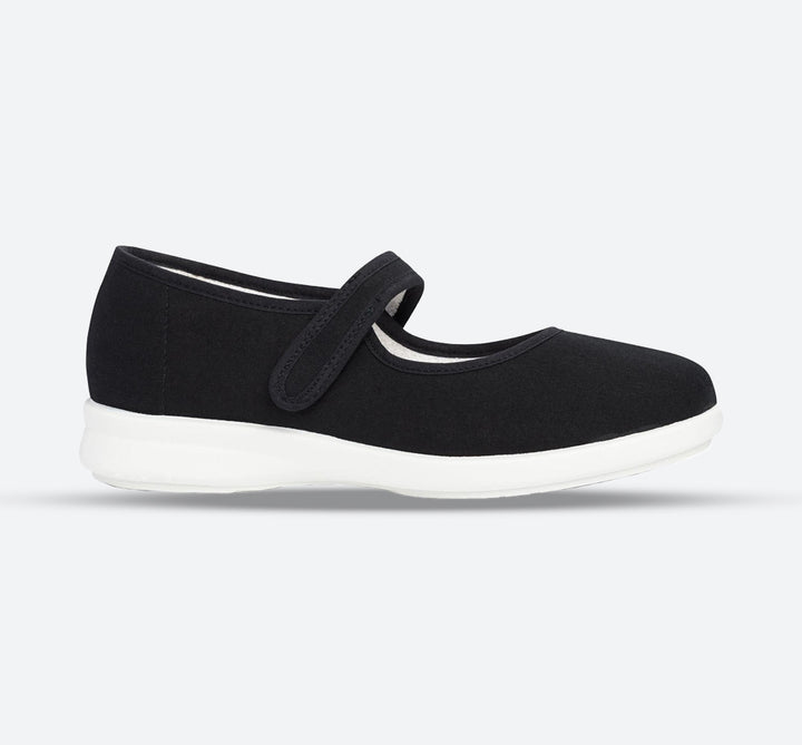 Womens Wide Fit DB Jura Canvas in Black - Image 1